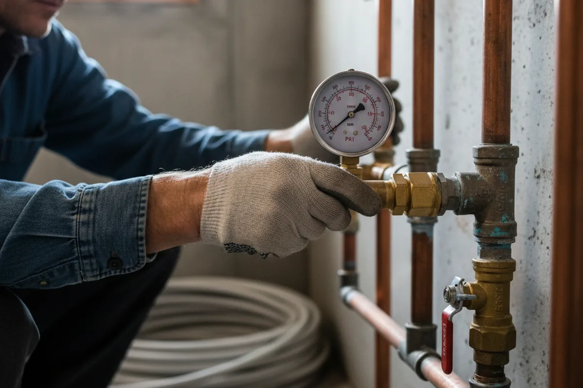 Pressure testing a repaired line during Water Line Repair in Detroit Lakes