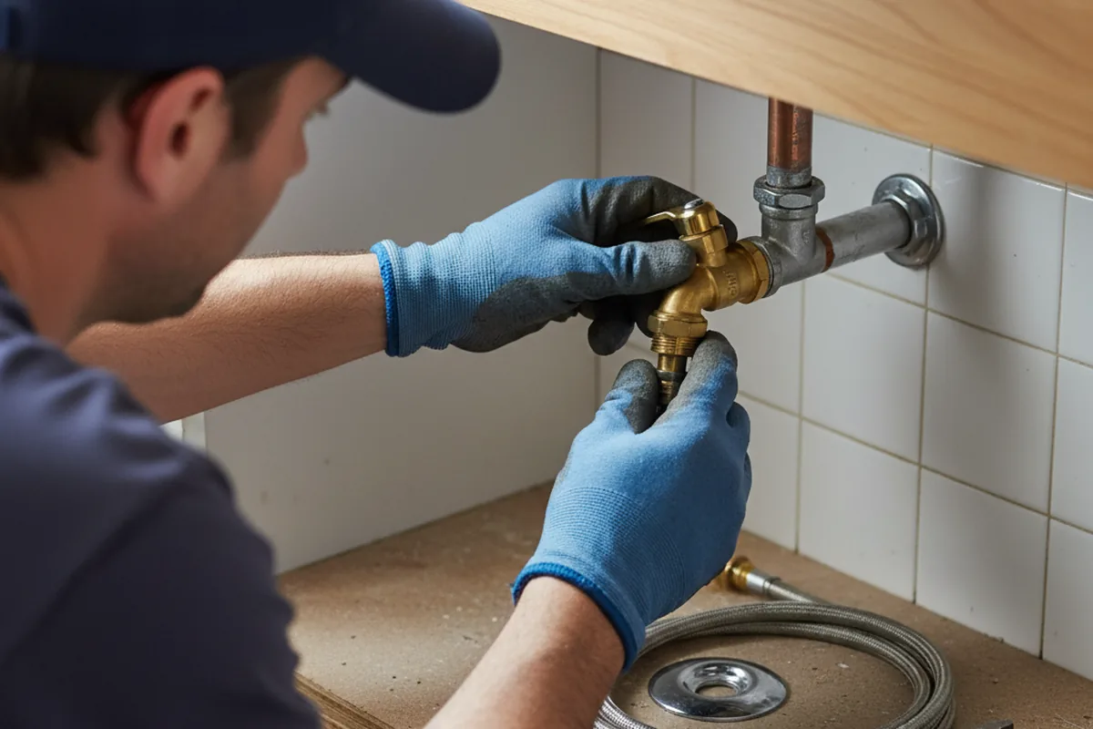 Shutoff valve and fitting work during Burst Pipe Repair in Detroit Lakes
